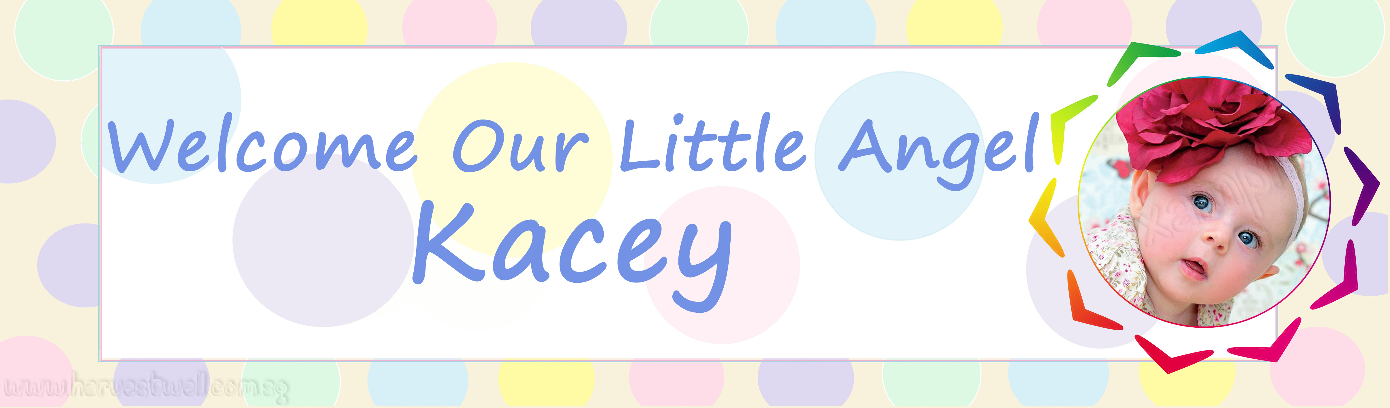 Welcome Baby Polka Dots (Photo) Customized Banner Singapore